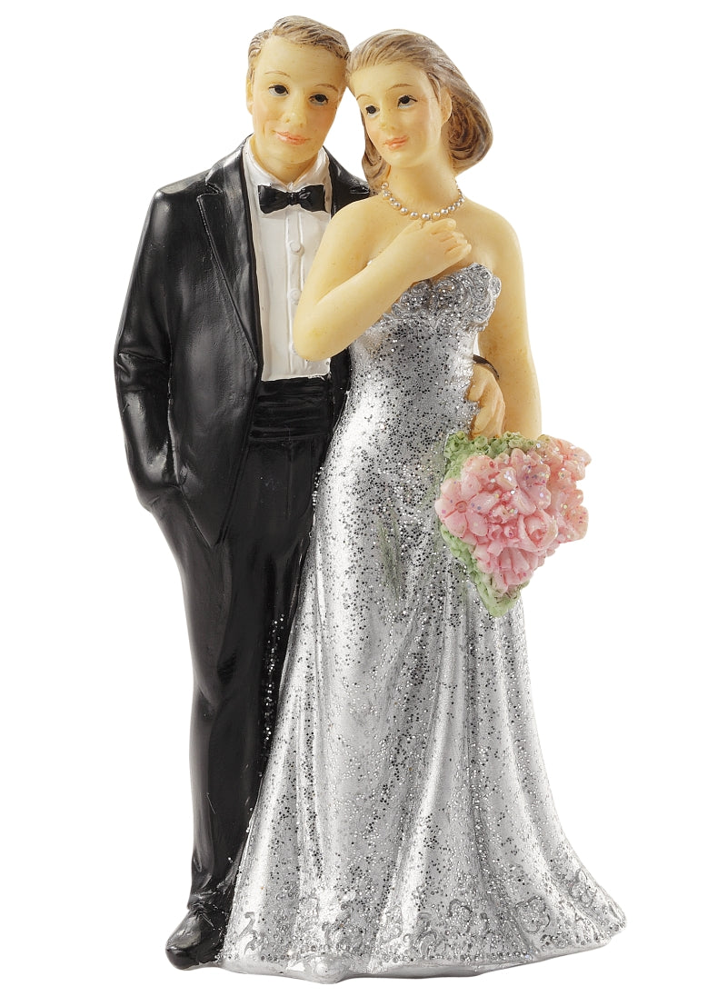 Silberhochzeit Silberpaar 25 Jahre 10cm