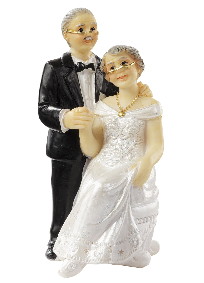 Hochzeit älteres Brautpaar Senioren sitzend 7,5cm