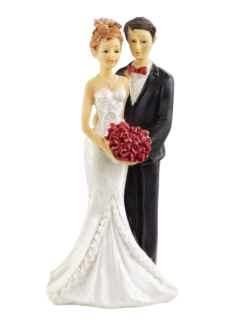 Hochzeitspaar mit roten Rosen 16cm