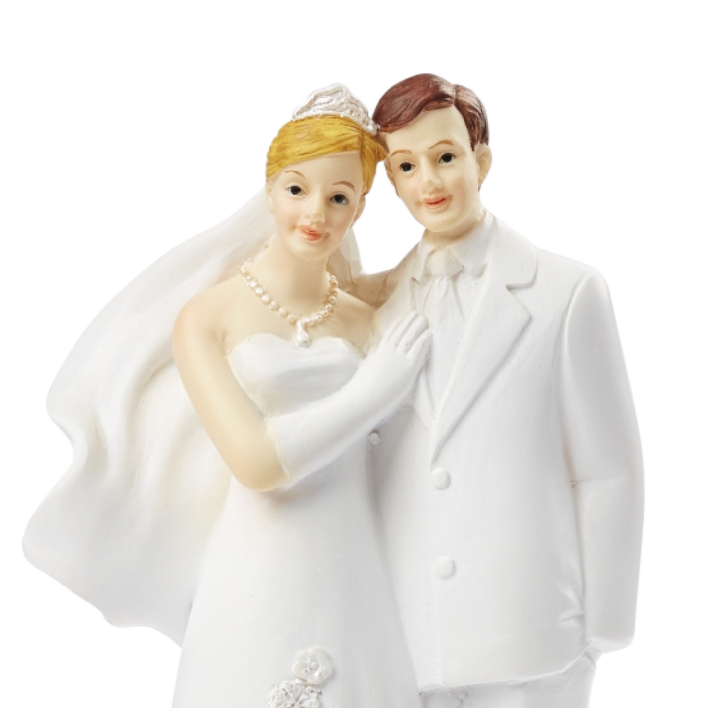 Weiße Dekofigur Hochzeitspaar aus Polyresin – 14 cm hoch, elegant & zeitlos
