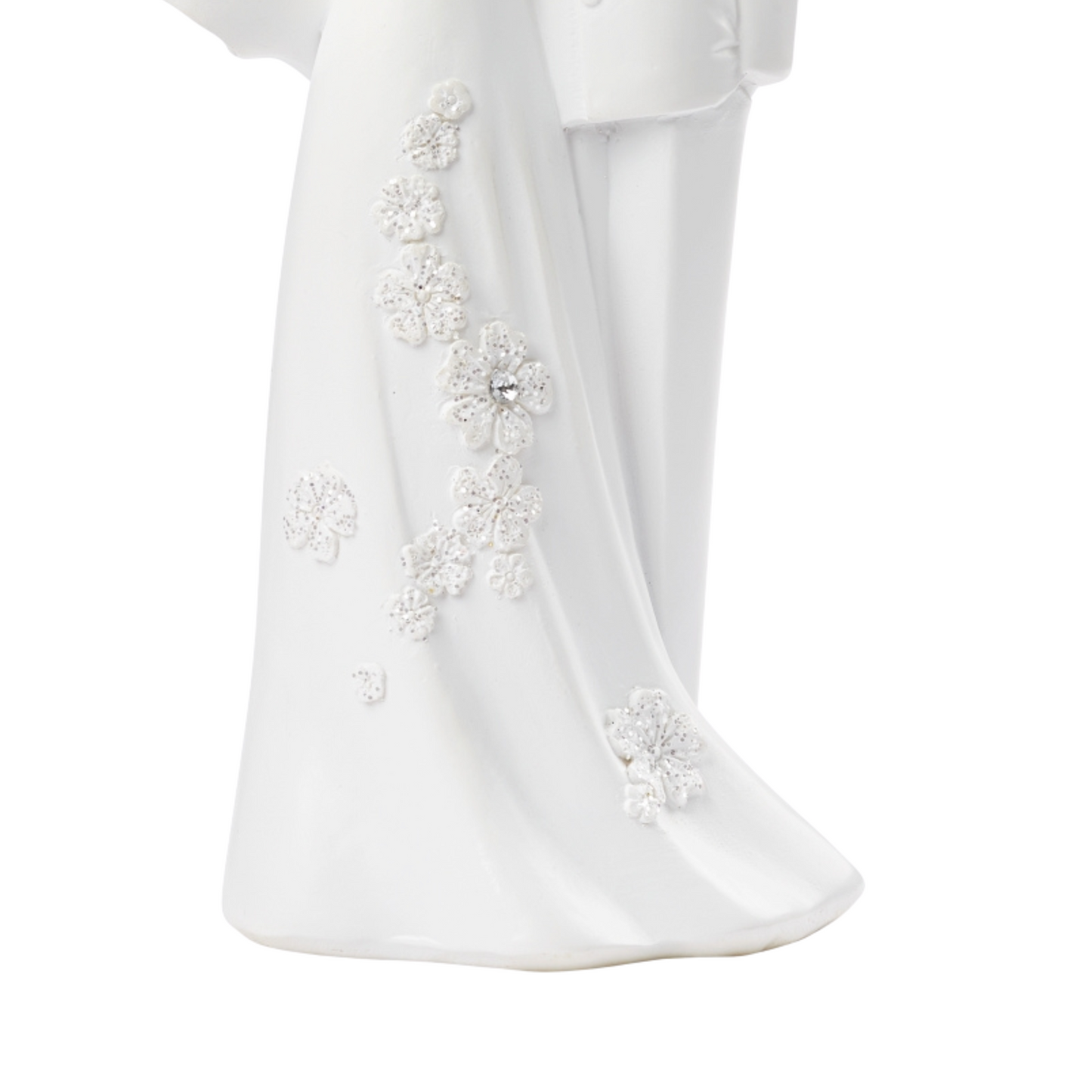Weiße Dekofigur Hochzeitspaar aus Polyresin – 14 cm hoch, elegant & zeitlos