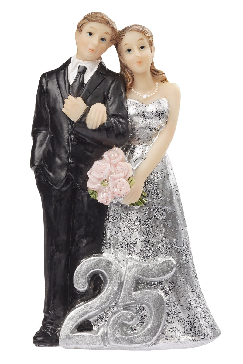 Silberhochzeit Silberpaar 25 Jahre 9cm