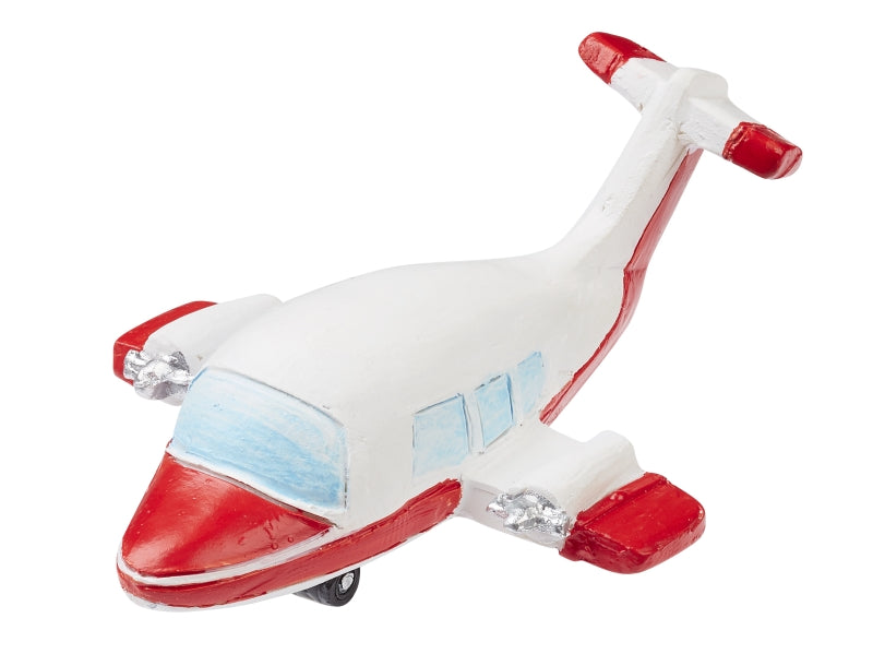 Miniatur Flugzeug Jet blau weiß 6cm