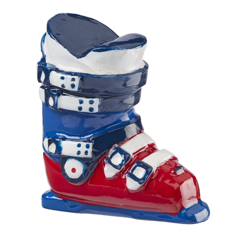 Miniatur Skistiefel rot-blau 4cm