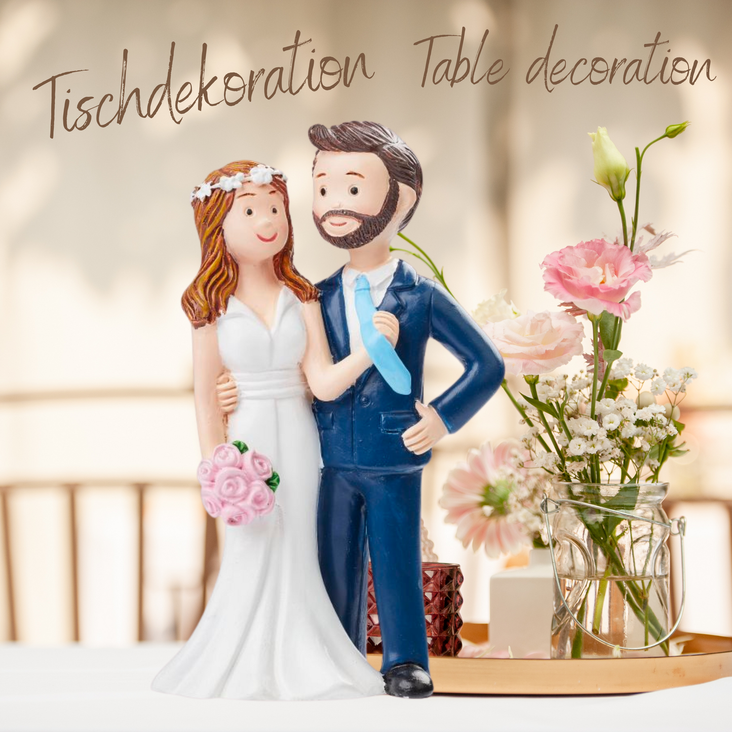– Hochzeitsfigur Braut und Bräutigam mit Bart als Dekofigur
– Tortenfigur Hochzeitspaar 8 cm aus Polyresin
– Hochzeitsdeko Brautpaar für Tisch oder Torte
– Braut in Weiß und Bräutigam in Blau mit Bart als Dekofigur
– Detailreiche Hochzeitstortenfigur aus Kunstharz