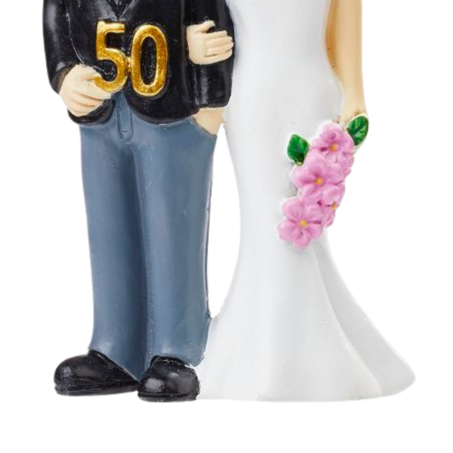 Dekofigur Goldpaar mit goldener Zahl „50“, 8,4 cm hoch – zur Goldenen Hochzeit