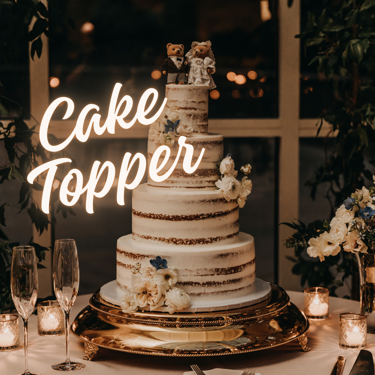 Dekofigur Goldpaar mit goldener Zahl „50“, 8,4 cm hoch – zur Goldenen Hochzeit