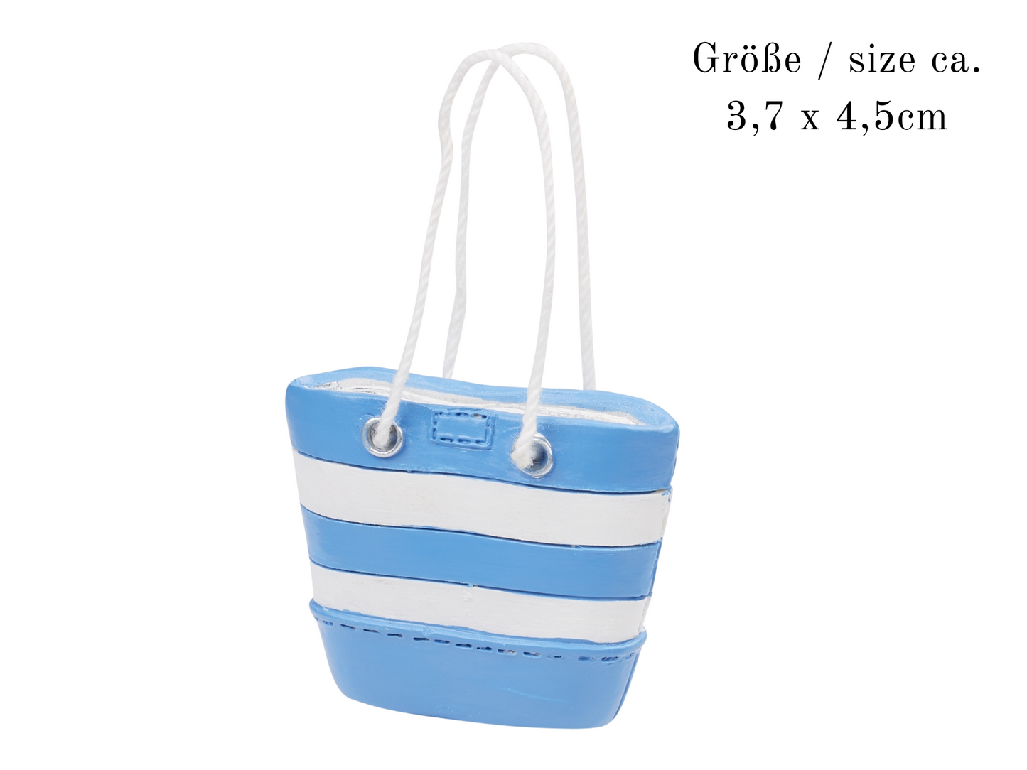 Miniatur Strandtasche blau 3,7x4,5
