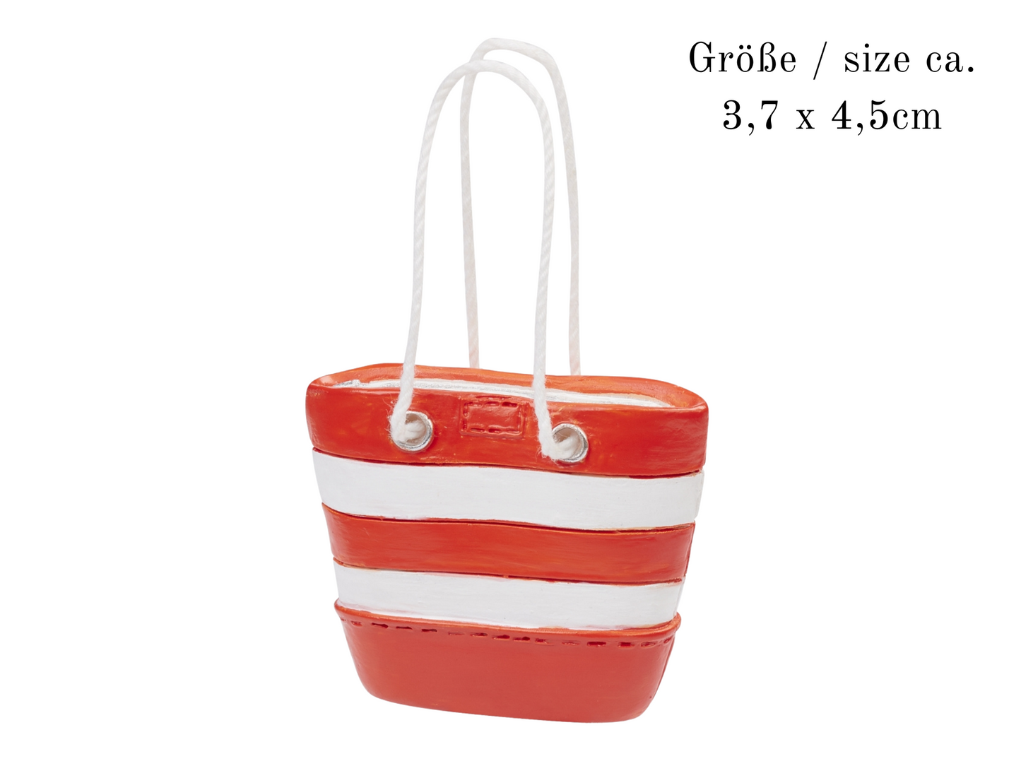 Miniatur Strandtasche rot 3,7x4,5cm
