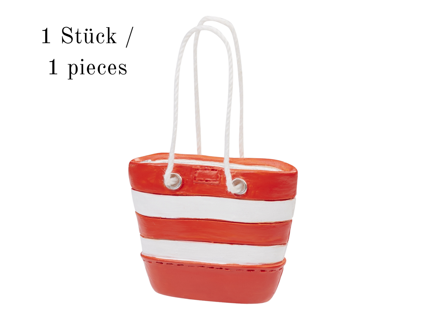 Miniatur Strandtasche rot 3,7x4,5cm