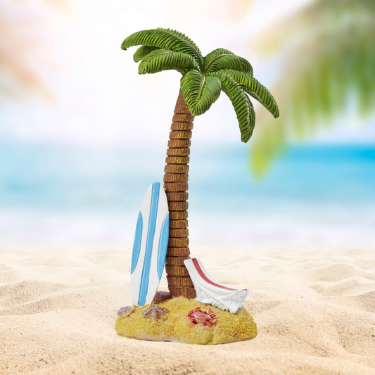 Miniatur Palme mit Surfbrett 15cm - Maritime Dekoration Palmen am Strand