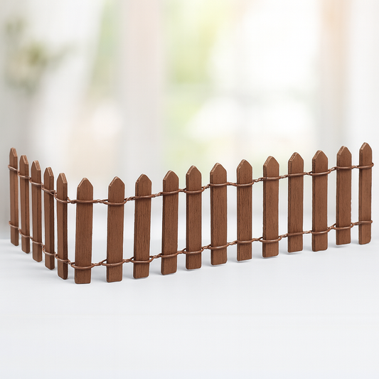 Miniatur Zaun braun 25x5cm aus Holz – Zubehör für Wichtelwelt, Puppenhaus und Diorama