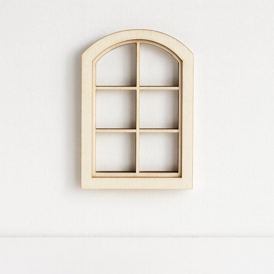 Miniatur Holzfenster 7,5x10cm für Wichtelwelt, Puppenhaus und Diorama