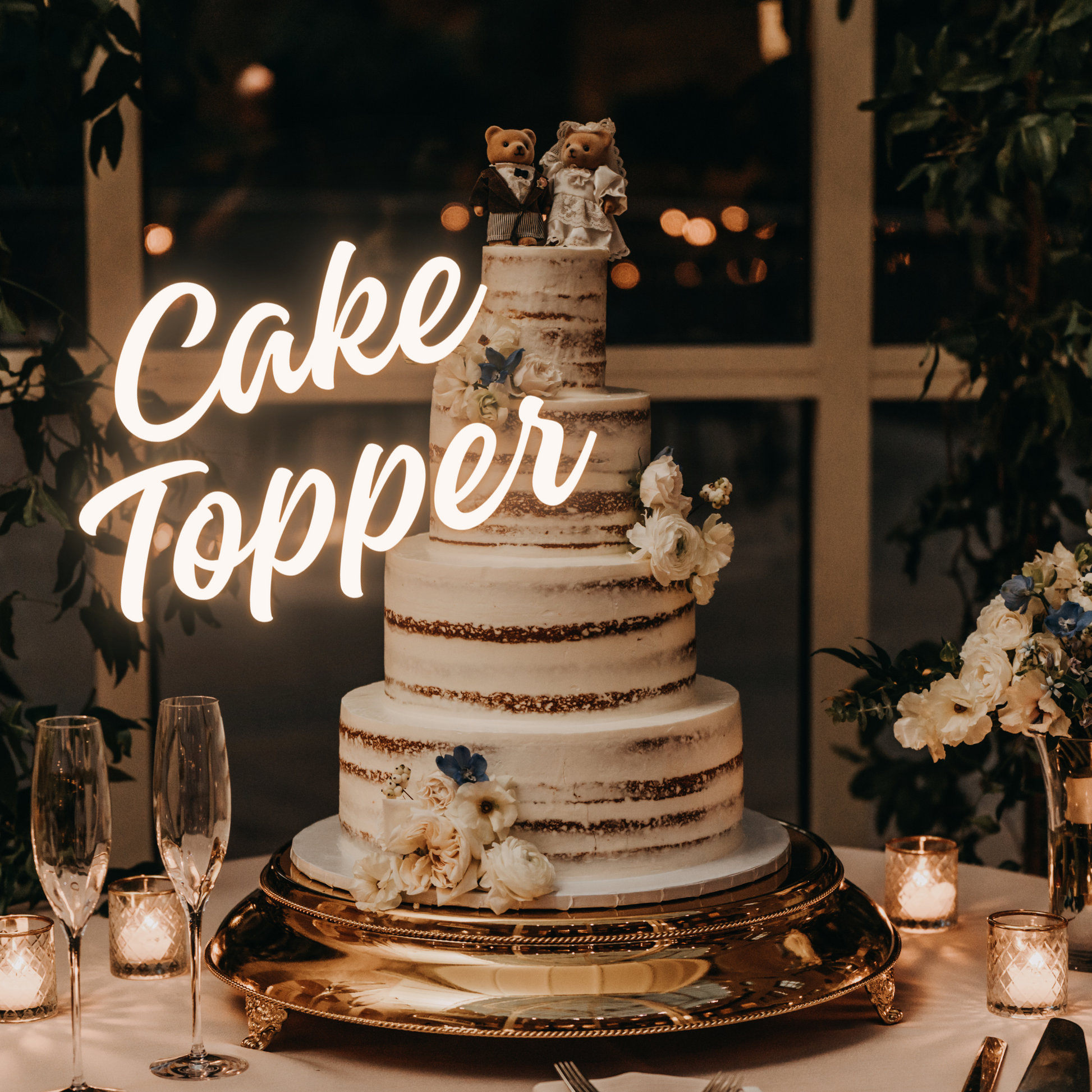 Dekofigur Hochzeitspaar weiß-schwarz mit „Just Married“-Banner, 13,5 cm hoch