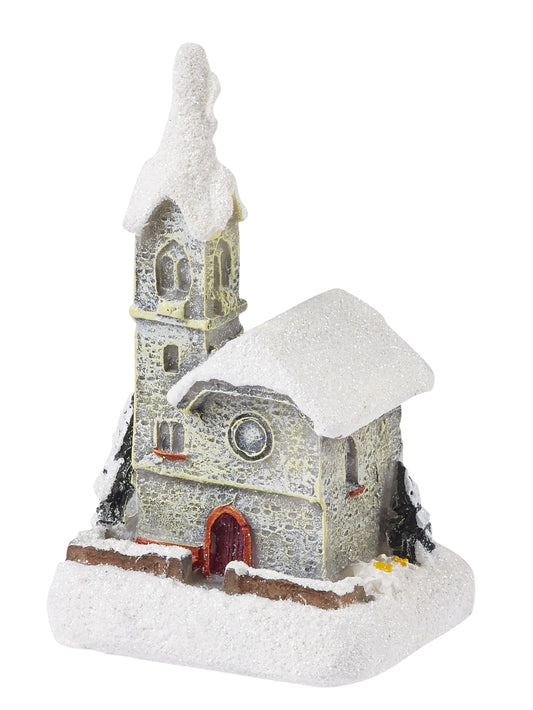 Miniatur Kirche mit Schnee 5,5cm