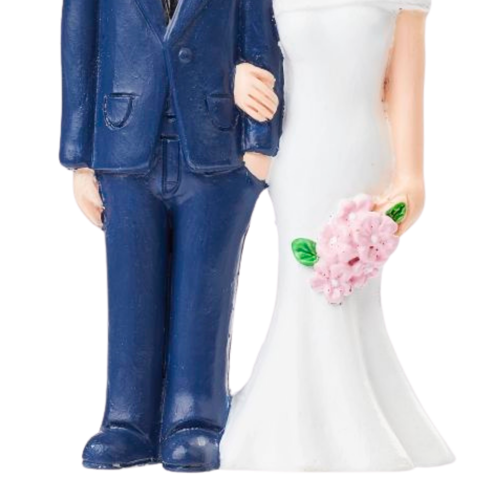 – Hochzeitsfigur Brautpaar aus Polyresin 8 cm
– Braut in Weiß, Bräutigam in Blau als Tortenfigur
– Dekofigur Hochzeitspaar für Hochzeitstorte
– Tischdeko Hochzeit Braut und Bräutigam
– Handbemalte Hochzeitsfigur Brautpaar klein