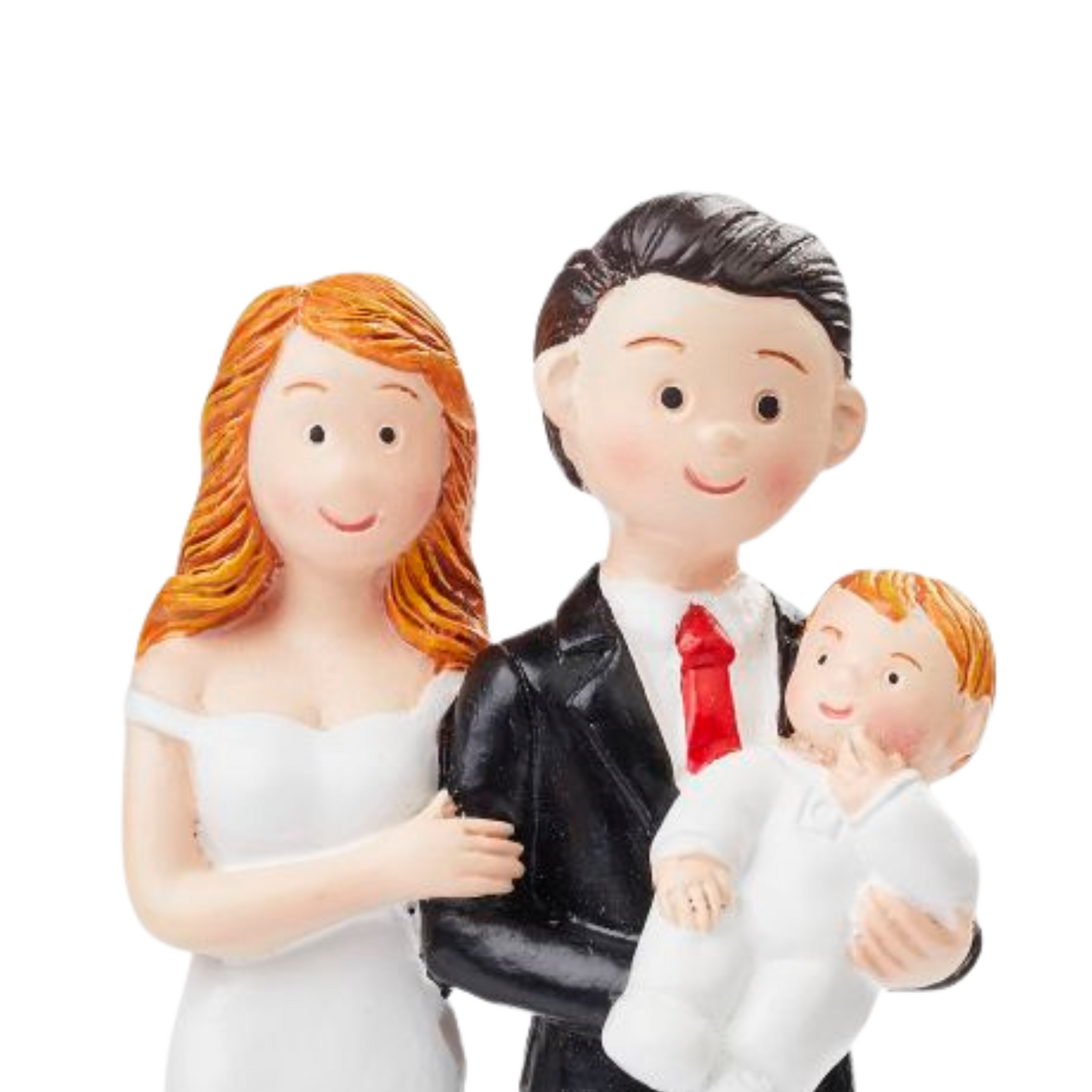 – Hochzeitsfigur Brautpaar mit Baby aus Polyresin 8 cm
– Tortenfigur Hochzeit mit Kind – Dekofigur Braut und Bräutigam
– Braut in Weiß, Bräutigam in Schwarz hält Baby – Hochzeitsdeko
– Dekofigur Familie zur Hochzeit – liebevolles Detail 8 cm
– Handbemalte Hochzeitsfigur mit Baby als Tortenaufsatz