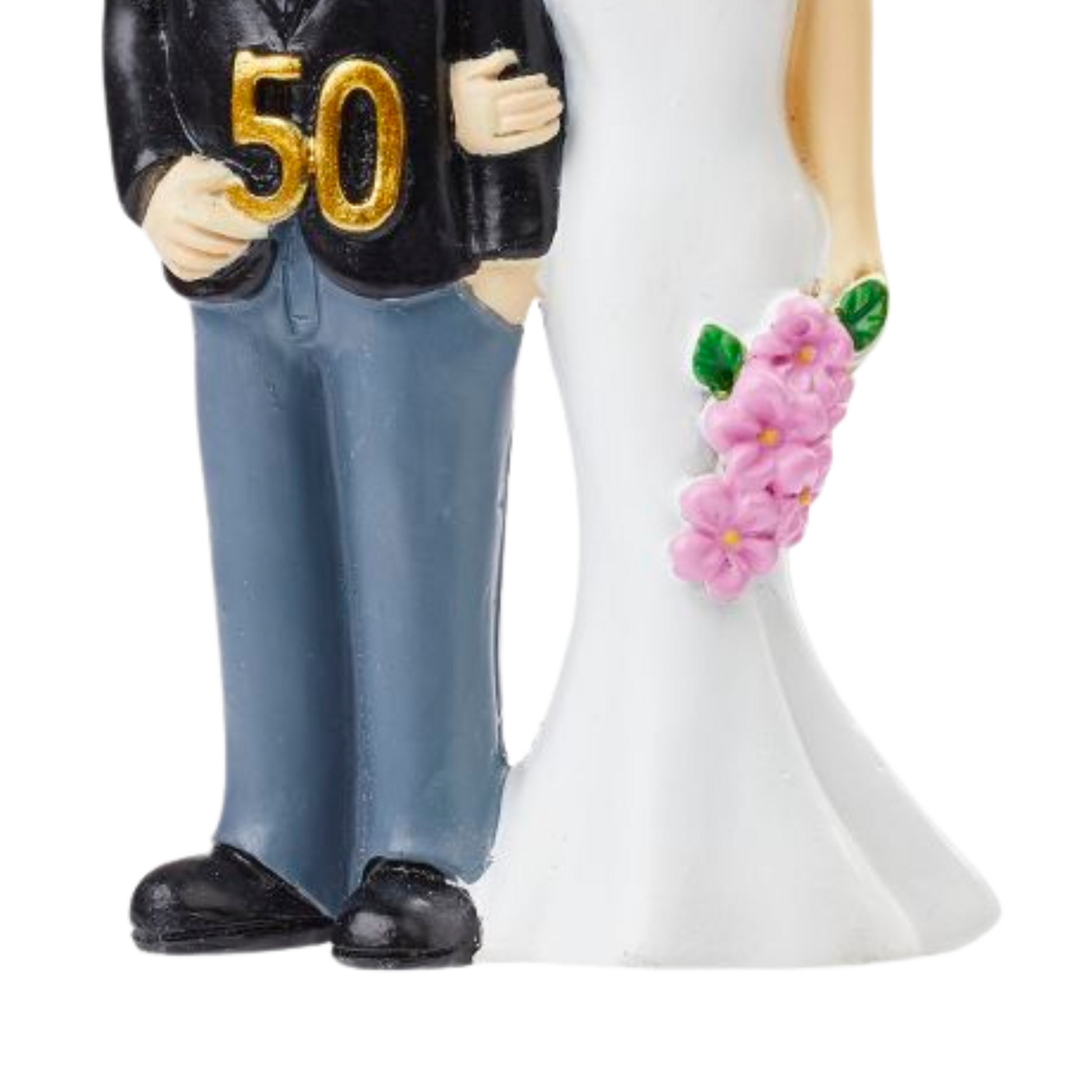 Dekofigur Goldpaar mit goldener Zahl „50“, 8,4 cm hoch – zur Goldenen Hochzeit