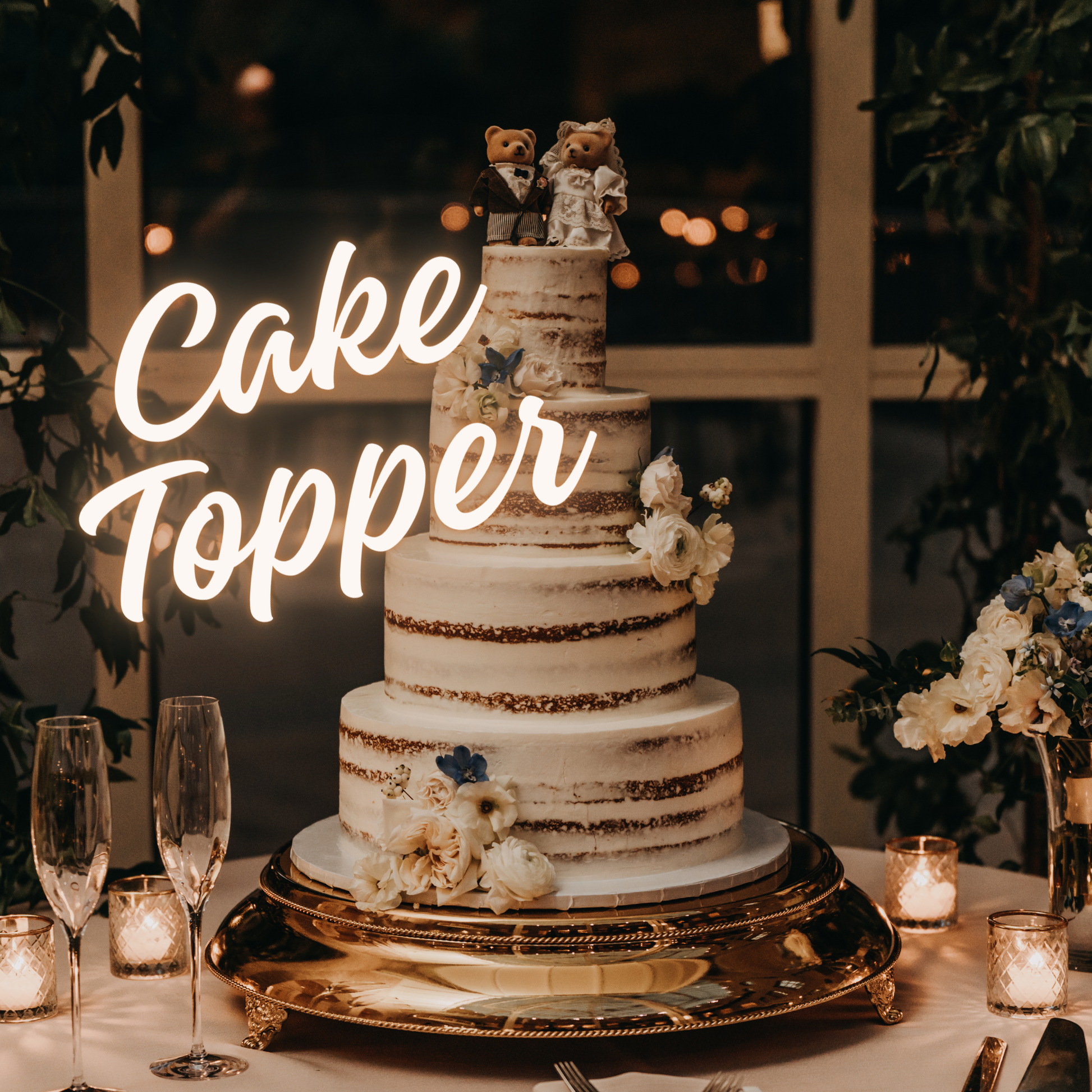 Dekofigur Goldpaar mit goldener Zahl „50“, 8,4 cm hoch – zur Goldenen Hochzeit