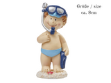 Dekofigur Badefigur Junge mit Schnorchel , Maritime Miniatur Dekoration