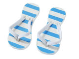 Miniatur Badelatschen Flops blau weiß , Maritime Dekoration , Mini Schuhe