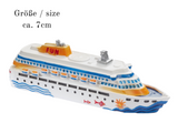 Miniatur Kreuzfahrtschiff 7cm , Maritime Dekoration Schiff , Mini Dekofigur Boot