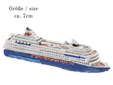 Miniatur Kreuzfahrtschiff 7cm , Maritime Dekoration Schiff , Mini Dekofigur Boot