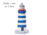 Miniatur Leuchtturm , Maritime Dekoration , Mini Dekofigur blau weiß