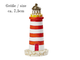 Miniatur Leuchtturm , Maritime Dekoration , Mini Dekofigur rot weiß