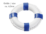 Miniatur Rettungsring 4,5cm blau weiß , Maritime Dekoration , Mini Dekofigur