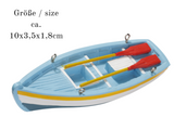 Miniatur Ruderboot 10cm , Maritime Dekoration , Mini Dekofigur Boot weiß