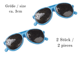 Miniatur Sonnenbrille blau , Maritime Dekoration , Mini Dekofigur