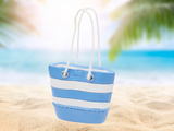 Miniatur Strandtasche blau , Maritime Dekoration , Mini Dekofigur Tasche