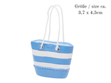 Miniatur Strandtasche blau , Maritime Dekoration , Mini Dekofigur Tasche