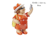 Dekofigur Urlauberin mit Handy , Maritime Deko Figur , Miniatur Dekoration