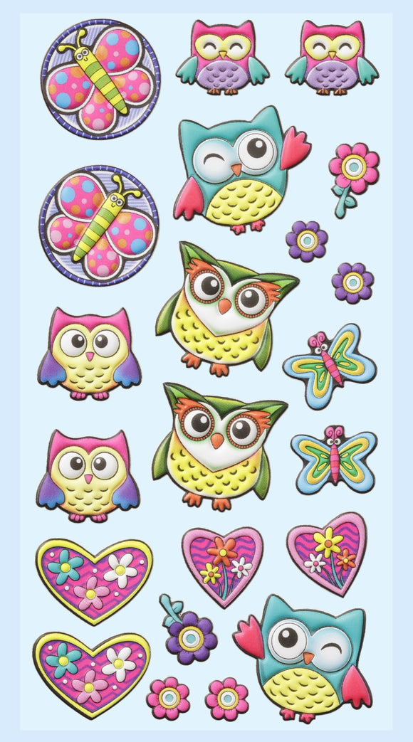 Sticker Eulen und Schmetterling Tiere Tiersticker Tiermotive