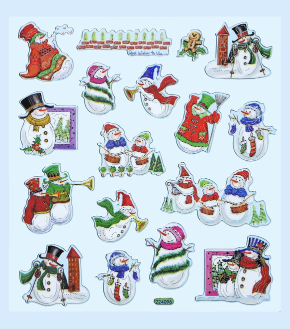 Sticker Schneemann mit Schal und Zylinder Hut Weihnachten Weihnachtssticker