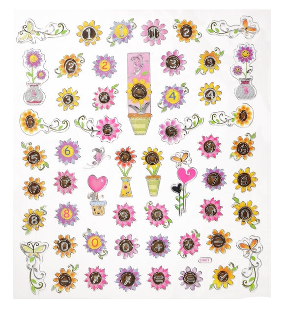 Sticker Bunte Blumen im Sommerwind.