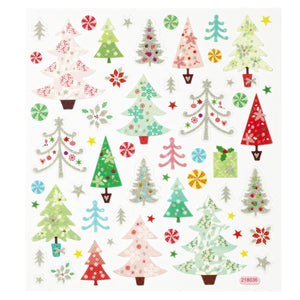 Sticker bunter geschmückter Tannenbaum Weihnachtsbaum Weihnachten Weihnachtssticker