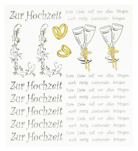 Sticker Schriftzug mit Spruch zur Hochzeit