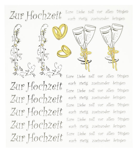 Sticker Schriftzug mit Spruch zur Hochzeit