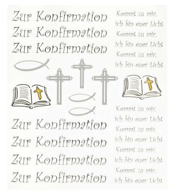 Sticker Schriftzug zur Konfirmation , mit Spruch.