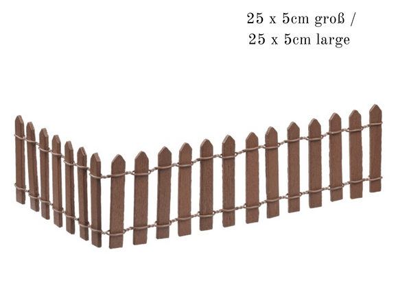 Zaun braun 25x5cm - Wichteltür Zubehör / Wichtel Miniatur Holzzaun , Gartenzaun