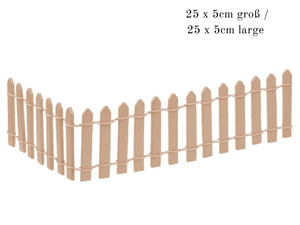 Zaun natur 25x5cm - Wichteltür Zubehör / Wichtel Miniatur Holzzaun , Gartenzaun