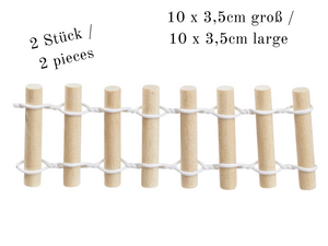 Zaun natur 10x3,5cm - Wichteltür Zubehör / Wichtel Miniatur Holzzaun , Gartenzaun
