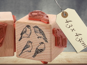 Stempel vier mal Vogel Tiermotiv