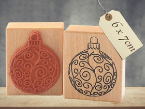 Stempel Weihnachtskugel Christbaumkugel im Winter