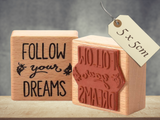 Motivstempel Feder Follow your Dreams Textstempel , Stempel