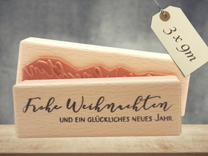 Stempel Frohe Weihnachten und ein glückliches neues Jahr Schriftzug