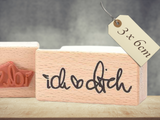 Stempel Ich liebe Dich Herz Schriftzug